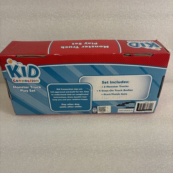 Kid Connection Monster Truck Play Set. 7 Pieces Friction Powered. Box Worn - Picture 2 of 6